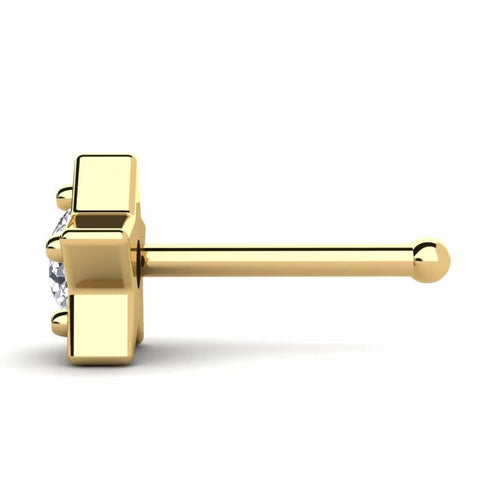0.07 carats Diamond Nose Screw 18k Gold IGI Certification