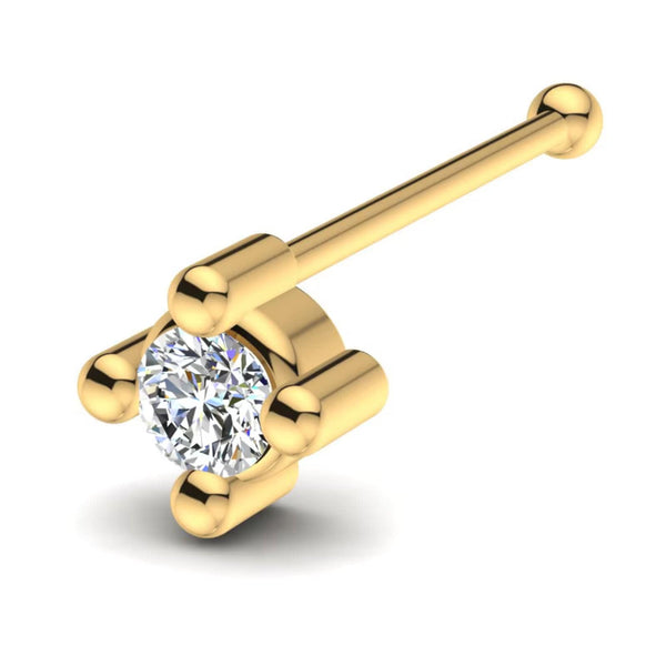 0.04 carats Diamond Nose Screw 18k Gold IGI Certification