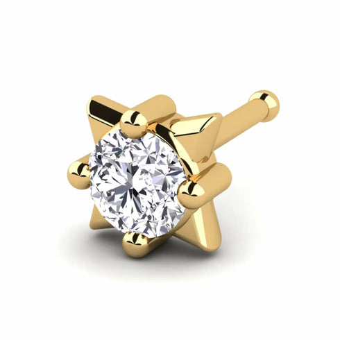 0.1 carats Diamond Nose Screw 18k Gold IGI Certification