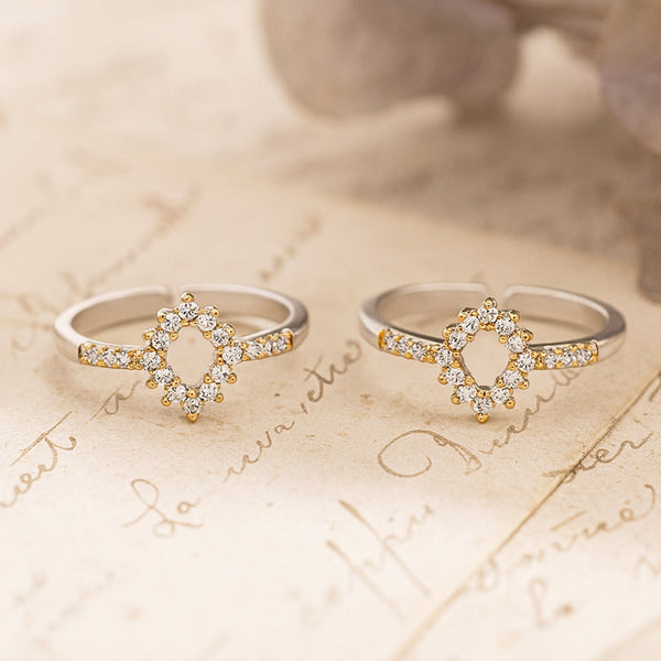 Zarkan The Golden Rangoli Silver Toe Rings