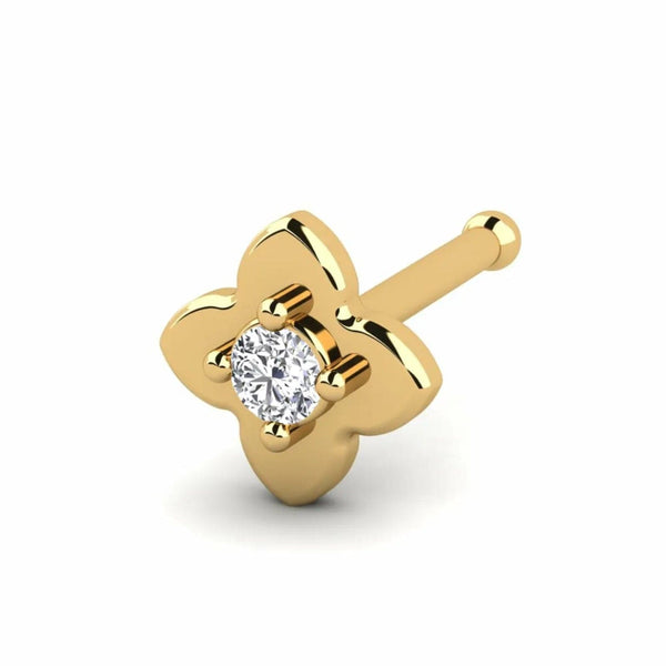 0.015 carats Diamond Nose Screw 18k Gold IGI Certification