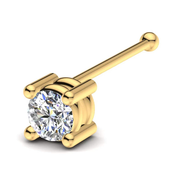 0.1 carats Diamond Nose Screw 18k Gold IGI Certification