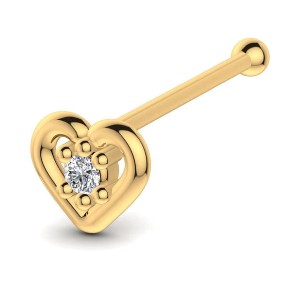 0.008 carats Diamond Nose Screw 18k Gold IGI Certification