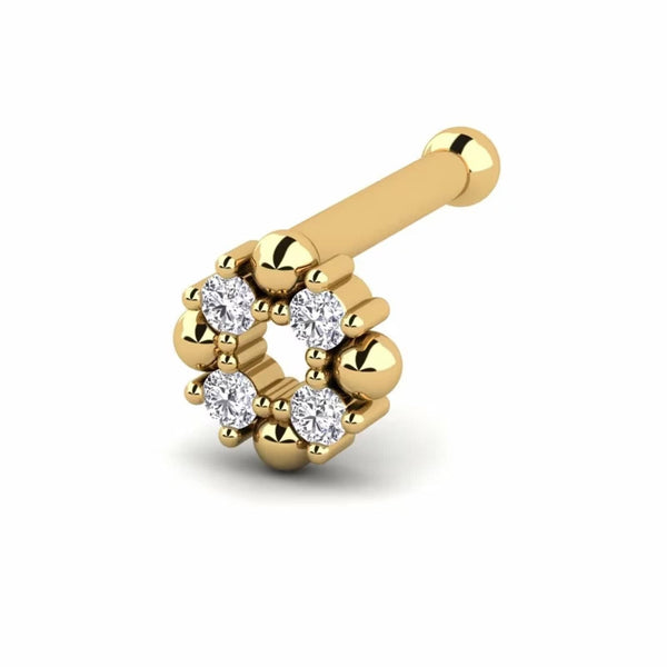 0.02 carats Diamond Nose Screw 18k Gold IGI Certification