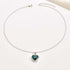 Hallmarked Silver Emerald Heart Pendant With Chain