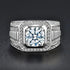 Hallmarked Elegant Silver Ring With Classic Diamond For Men