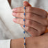 Hallmark Silver Dark Bule Baguette Stone Detailed Bracelet
