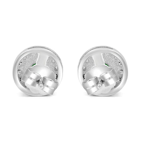 Zarkan Green Delight Dot Silver Earring