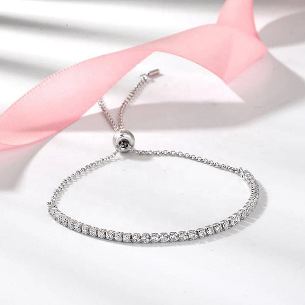 Zarkan Elegant Solitaire Silver Bracelet