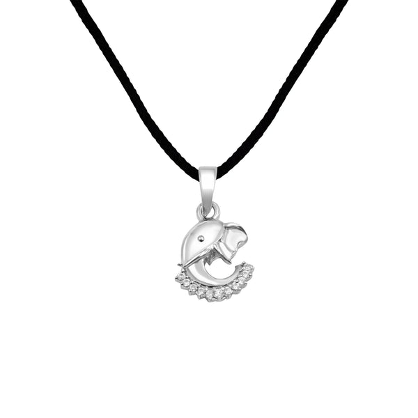 Zarkan 925 Silver Ganesha AD Pendant
