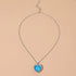 Hallmarked Silver Blue Heart Pendant With Chain