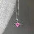 Hallmark Silver Pink Heart Love Bird Ring And Pendant Set