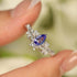 Hallmark Silver Lotus Tanzanite Ring
