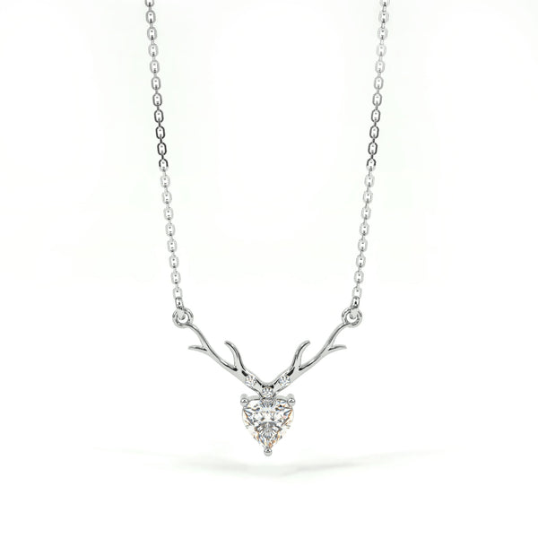 925 Silver Deer Heart Necklace For Dear Love