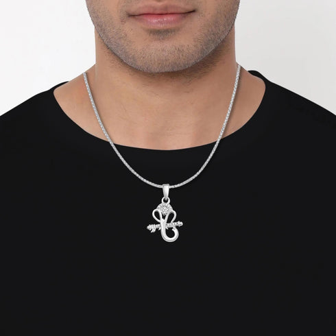 Silver 925 Flute Ganesha Pendant With Chain