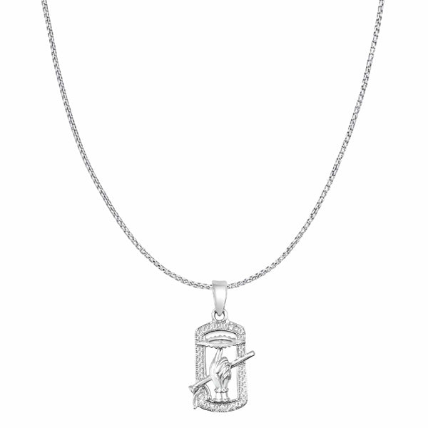 Zarkan Pure Silver Diamond Krishna Murli Pendant With Chain