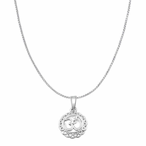 Zarkan 925 Silver OM Pendant With Chain