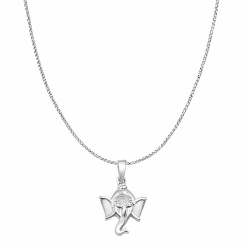 Zarkan 925 Silver Ganesha Pendant With Chain