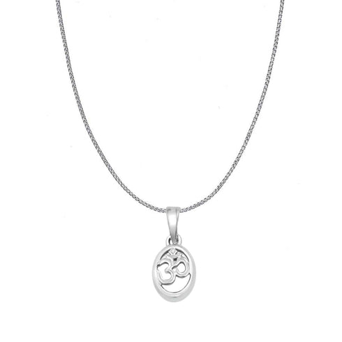 Zarkan 925 Silver OM Pendant With Chain