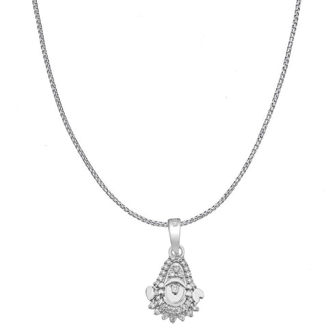 Zarkan 925 Silver Tirupati Balaji Pendant With Chain