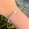 Hallmark Silver Heart Shape White Tennis Bracelet