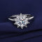 Zarkan 925 Silver Flower Solitaire American Diamond Ring