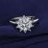 Zarkan 925 Silver Flower Solitaire American Diamond Ring