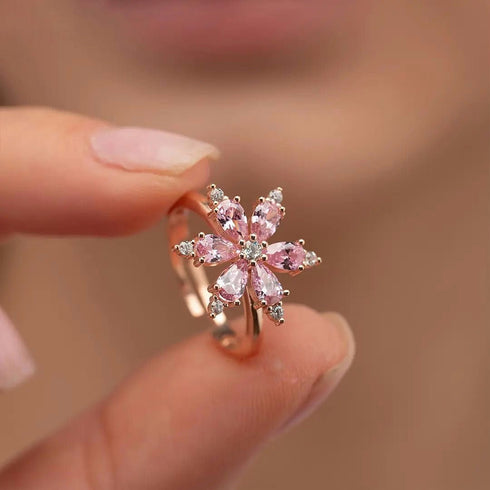 Hallmark Silver Pink Bloom Ring