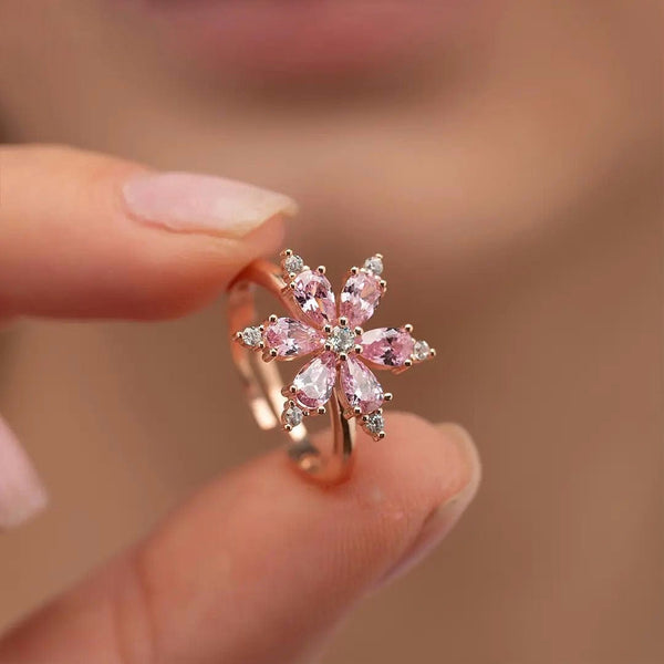 Hallmark Silver Pink Bloom Ring