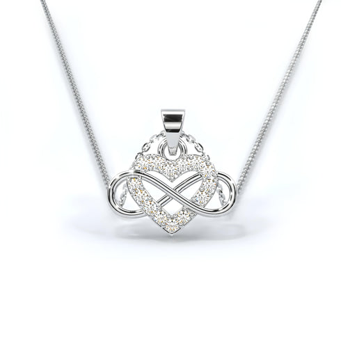 Zarkan 925 Pure Silver Infinity Silver Pendant With Link Chain