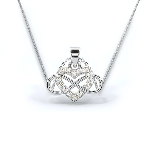 Zarkan 925 Pure Silver Infinity Silver Pendant With Link Chain