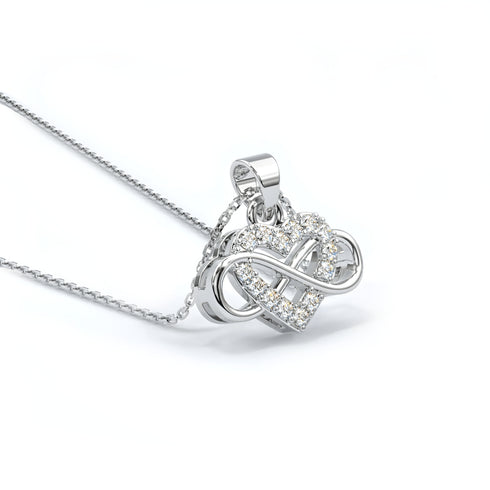 Zarkan 925 Pure Silver Infinity Silver Pendant With Link Chain
