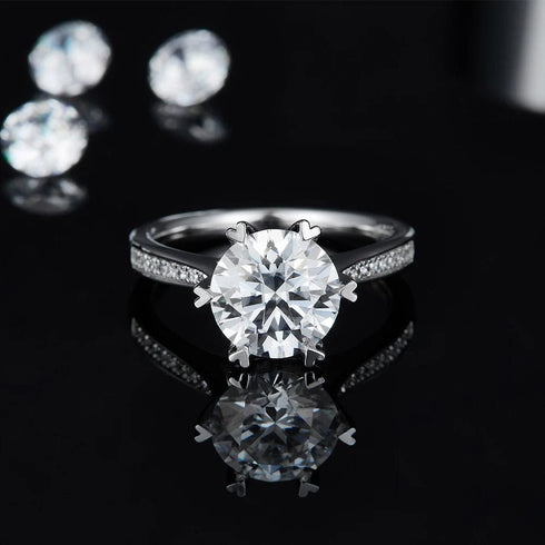 Zarkan 925 Silver Minimal Solitaire American Diamond Ring
