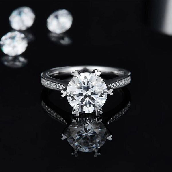 Zarkan 925 Silver Minimal Solitaire American Diamond Ring