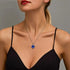 Hallmarked Silver Sapphire Heart Pendant With Link Chain