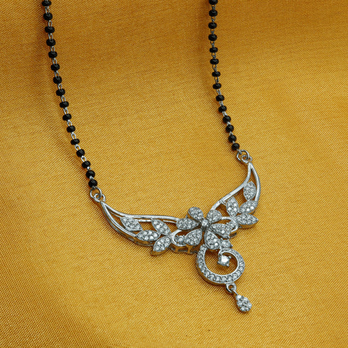 Zarkan 925 Silver Floral Mangalsutra