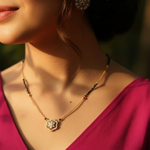 Hallmark Silver Aaradhya Gold Plated Mangalsutra