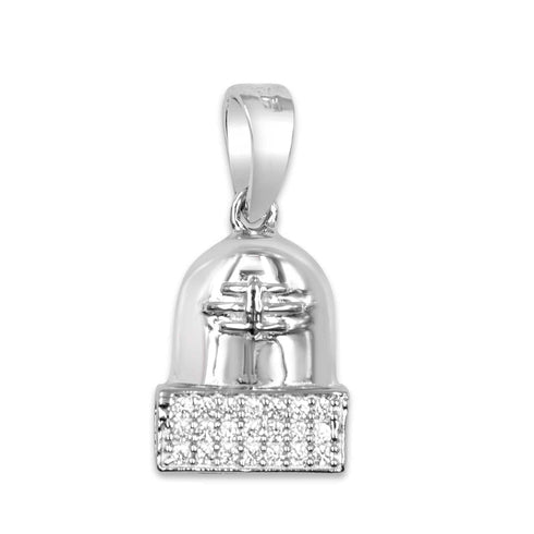 Zarkan Silver Shiva Lingam Pendant With Chain