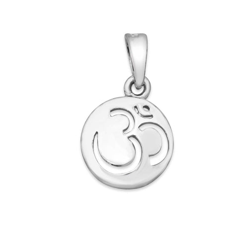 Zarkan 925 Silver Circle OM Pendant With Chain