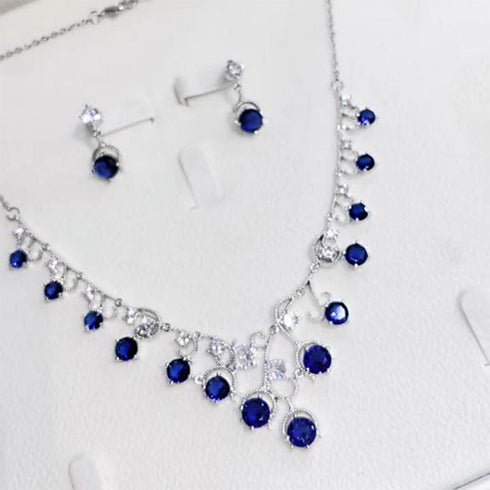Hallmark Silver Sapphire Ivy Elegance Jewellery Set