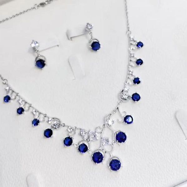 Hallmark Silver Sapphire Ivy Elegance Jewellery Set