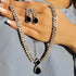 Hallmark Silver Midnight Elegance Necklace & Earring Set with Sapphire Hues jewellery Set