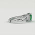 Crystal Love Emerald AD Heart Adjustable Engagement Ring