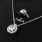 Hallmark Silver American Diamond Round Rays Ring And Pendant Set