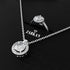 Hallmark Silver American Diamond Round Rays Ring And Pendant Set