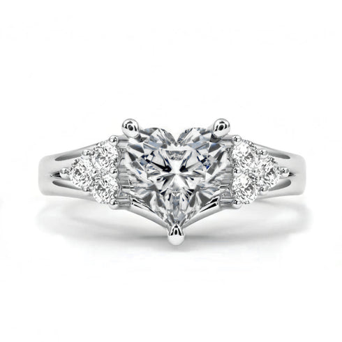 Zarkan White Diamond Pure Silver Love Ring