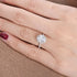 Hallmarked Silver Ring With Oval Cut Diamond