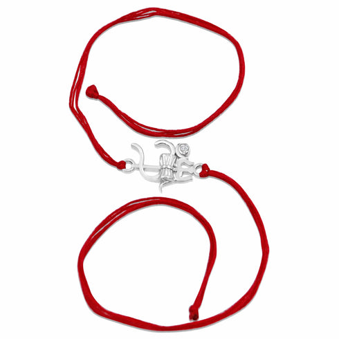 Zarkan Shiva Trishul Precious Silver Rakhi With Roli Chawal