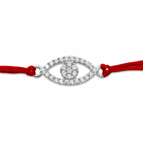 Zarkan Evil Eye Pure Silver Rakhi With Roli Chawal