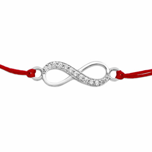 Zarkan Infinity Love Precious Silver Rakhi With Roli Chawal